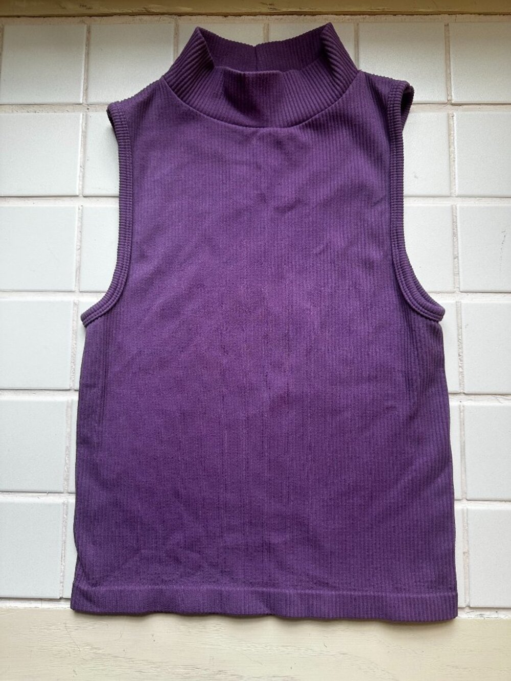 Stradivarius Purple Mock Neck Tank Top
